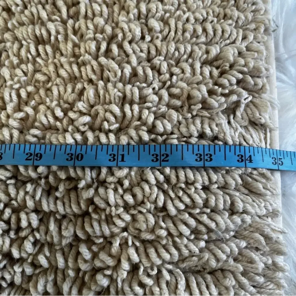 Ralph Lauren Vintage Spun Cotton Loop X-Large Plush Woven Tub Bathmat Cream Nude